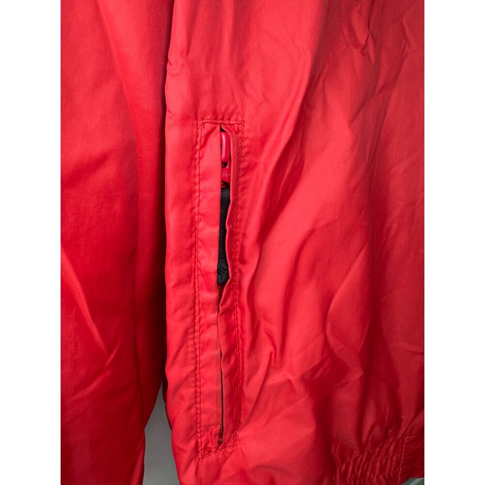 North End Windbreaker Jacket Mens M Red Hooded Lightweight Zip Rain Coat - Picture 6 of 11